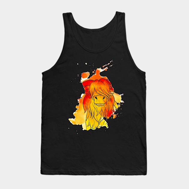 Scottish Farm Animal Cool Highland Cow Tank Top by ShirtsShirtsndmoreShirts